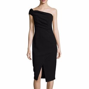 NWT Black Halo Carys One Shoulder Midi Dress
